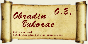 Obradin Bukorac vizit kartica